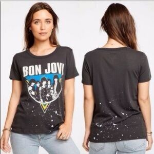 Chaser Bon Jovi Paint Splatter Vintage Style Graphic Tee size Small